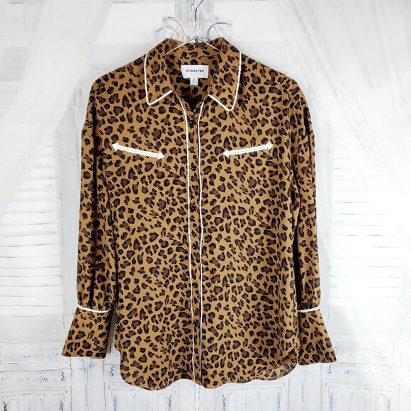 HIGHLINE Collective Leopard Cheetah Print Blouse - Picture 6 of 9